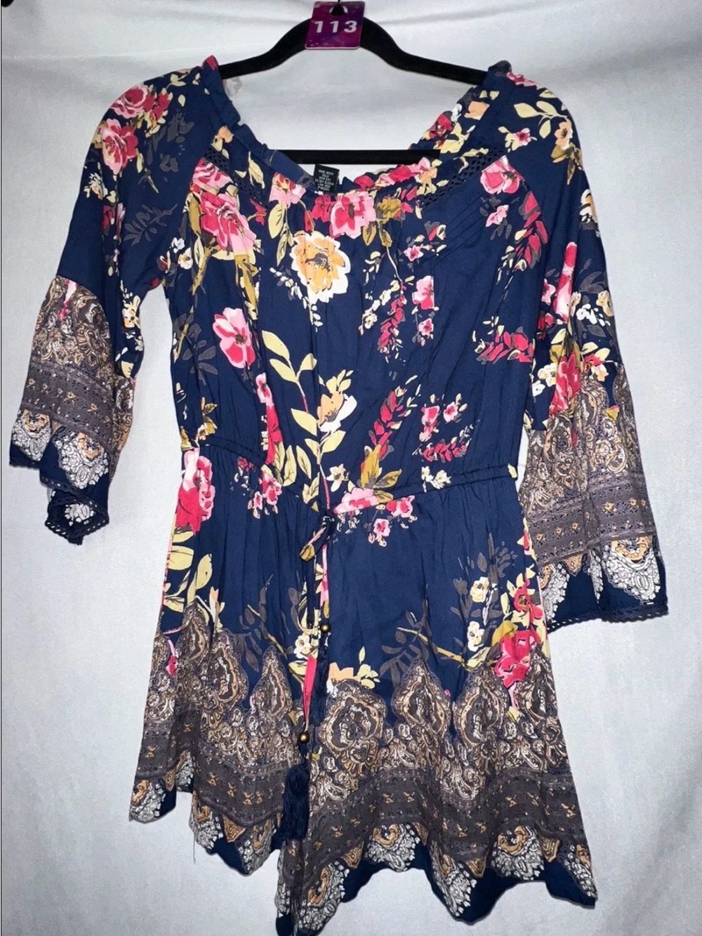 Angie Medium Floral Rayon Romper PTP 19"